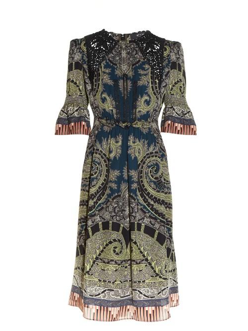 Etro Lace-insert Paisley And Graphic-print Dress