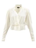 Isabel Marant - Blineali Ruffled Silk-crepe Blouse - Womens - Ivory