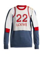 Matchesfashion.com Loewe - Logo Print Varsity Sweatshirt - Womens - Blue Multi