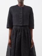 Erdem - Gillian Cropped Floral-cloqu Jacket - Womens - Black