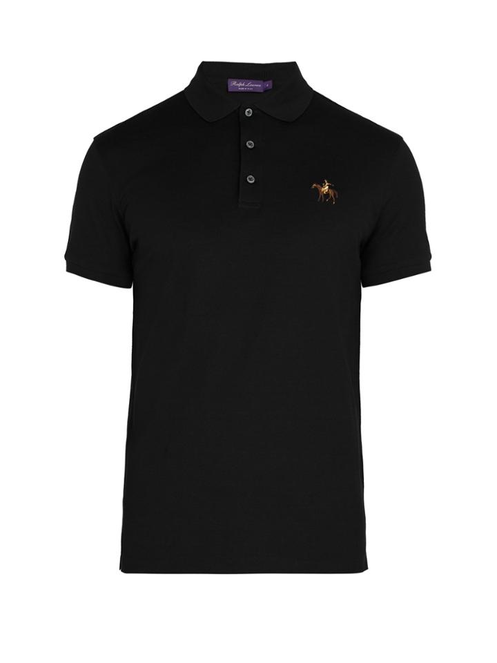 Ralph Lauren Purple Label Logo-embroidered Cotton-piqu Polo Shirt