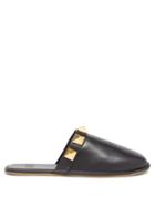 Valentino Garavani - Roman Stud Leather Slippers - Womens - Black