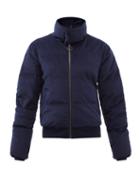 Ladies Activewear The Upside - Nareli High-neck Padded Velvet-shell Jacket - Womens - Navy