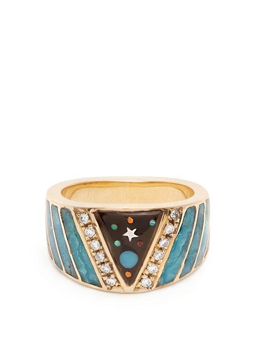 Matchesfashion.com Jacquie Aiche - Diamond, Opal & Yellow Gold Ring - Womens - Yellow Gold