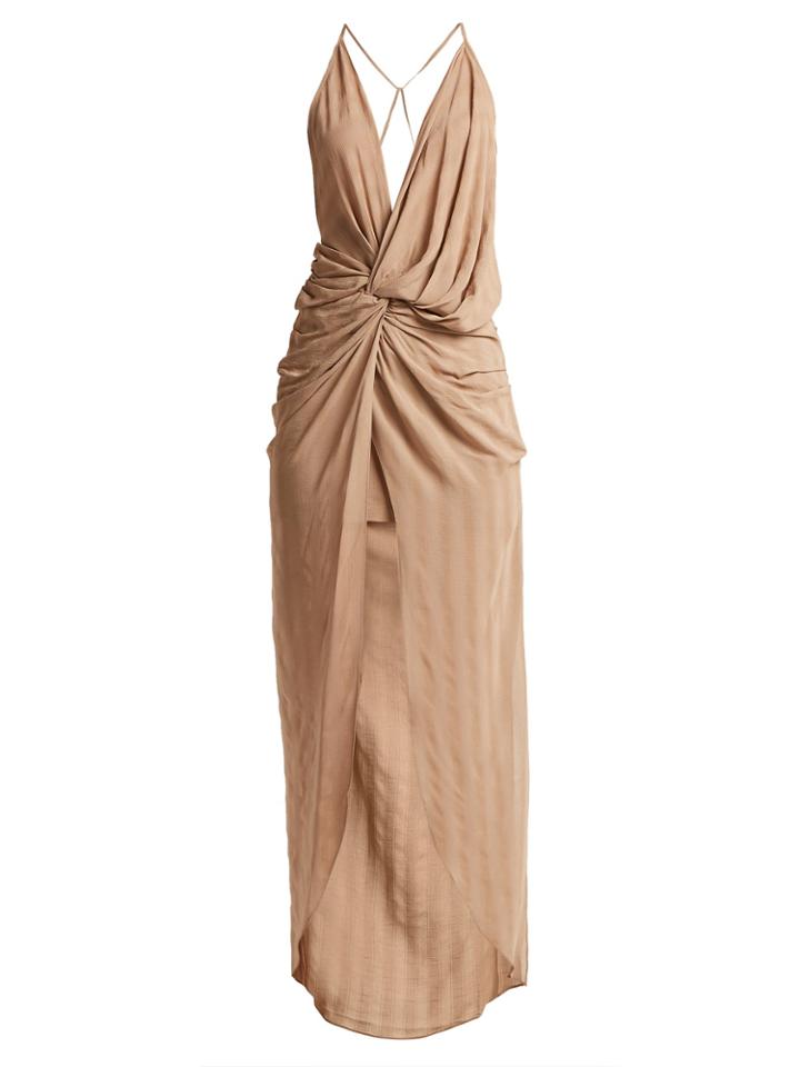 Jacquemus V-neck Ruched Crepe Dress