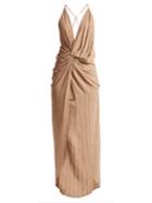 Jacquemus V-neck Ruched Crepe Dress