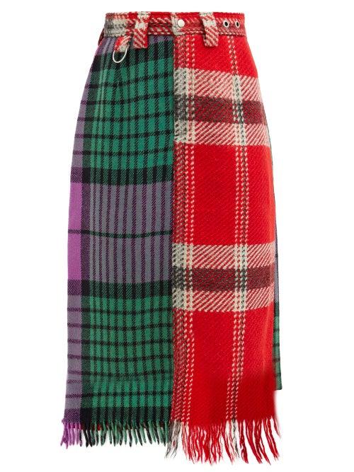 Matchesfashion.com Rave Review - Upcycled Checked-wool Skirt - Womens - Multi
