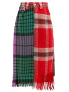 Matchesfashion.com Rave Review - Upcycled Checked-wool Skirt - Womens - Multi