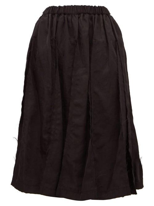 Matchesfashion.com Comme Des Garons Comme Des Garons - Raw Edge Panelled Twill Skirt - Womens - Black