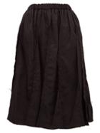 Matchesfashion.com Comme Des Garons Comme Des Garons - Raw Edge Panelled Twill Skirt - Womens - Black