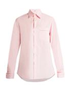Matchesfashion.com Blouse - George Lace Trimmed Poplin Shirt - Womens - Light Pink