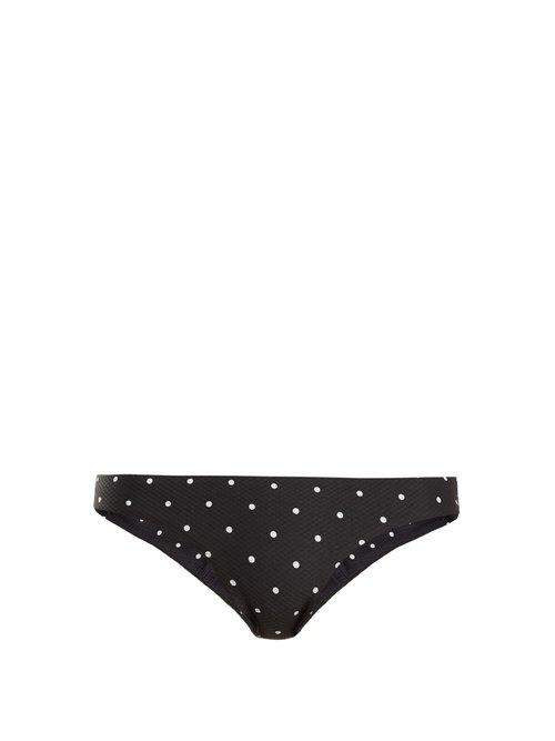 Matchesfashion.com Asceno - Low Rise Polka Dot Print Bikini Briefs - Womens - Black White