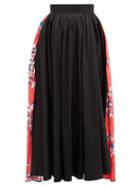 Matchesfashion.com Roksanda - Maia Floral Print Taffeta Midi Skirt - Womens - Black Multi