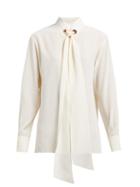Matchesfashion.com Chlo - Tie Neck Silk Blouse - Womens - Cream