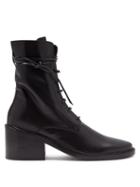 Matchesfashion.com Ann Demeulemeester - Lace Up Leather Ankle Boots - Womens - Black