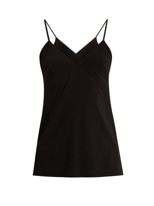 Matchesfashion.com Norma Kamali - V Neck Jersey Tank Top - Womens - Black