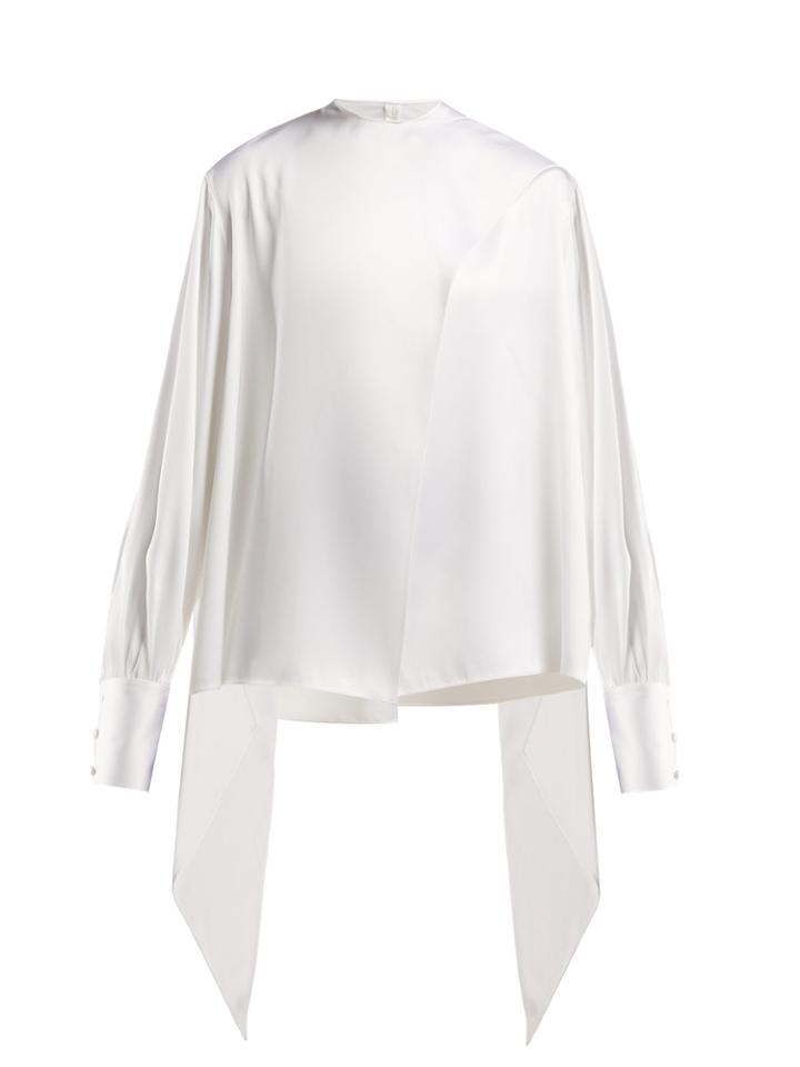The Row Asta Pussy-bow Twill Blouse