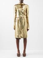 Petar Petrov - Agata Asymmetric-back Lam Dress - Womens - Gold