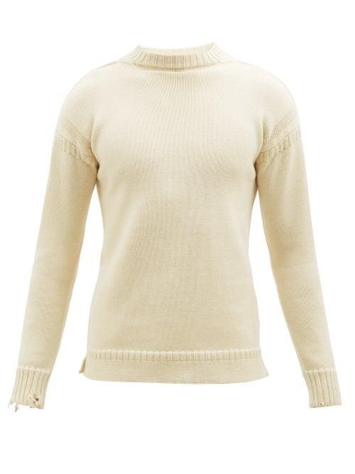 Maison Margiela - Knitted Wool Sweater - Mens - Beige