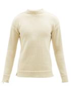 Maison Margiela - Knitted Wool Sweater - Mens - Beige