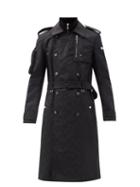 Matchesfashion.com Marine Serre - First-aid Survival Moir And Shell Trench Coat - Mens - Black