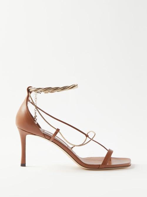 Jimmy Choo - Oriana 75 Leather Sandals - Womens - Tan