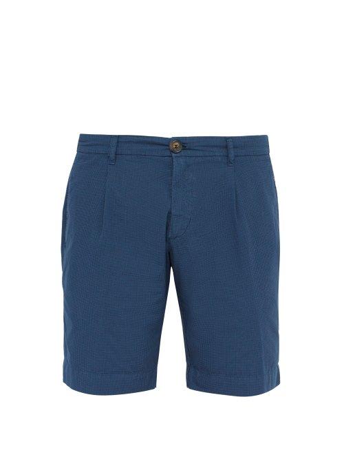 Matchesfashion.com J.w. Brine - Brody Checked Cotton Shorts - Mens - Blue
