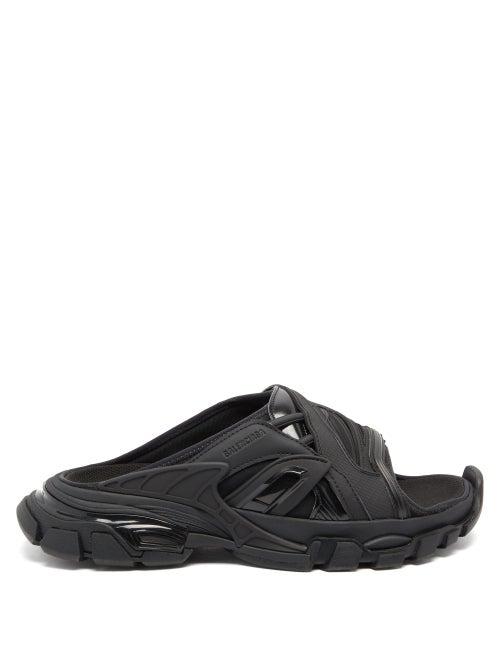 Matchesfashion.com Balenciaga - Track Layered Neoprene And Rubber Slides - Womens - Black