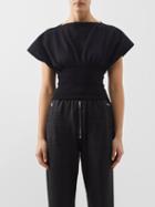 Rick Owens - Tommy Gathered Cotton-jersey Top - Womens - Black