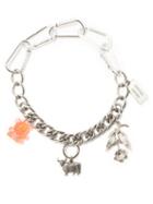Matchesfashion.com Chopova Lowena - Vintage Ox, Bear And Flower-charm Chain Necklace - Womens - Silver