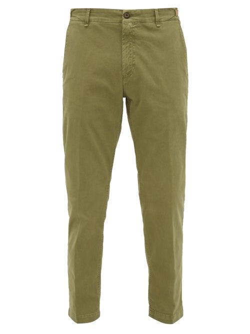 Matchesfashion.com White Sand - Stretch Cotton Slim Leg Chino Trousers - Mens - Khaki