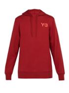 Matchesfashion.com Y-3 - Logo Print Hooded Cotton Sweatshirt - Mens - Red