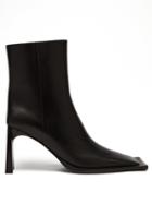 Matchesfashion.com Balenciaga - Moon Square-toe Leather Ankle Boots - Womens - Black