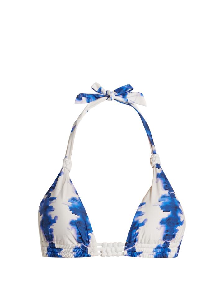 Biondi Riviera Abstract-print Triangle Bikini Top