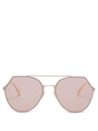 Matchesfashion.com Fendi - Ff Round Metal Sunglasses - Womens - Gold