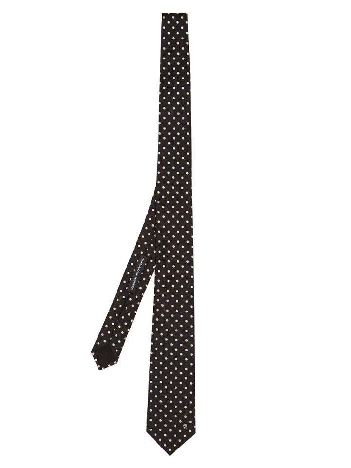 Alexander Mcqueen Polka-dot Embroidered Tie