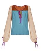 Mafalda Von Hessen Colour-block Suede-panel Top