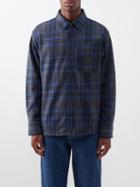 A.p.c. - Basile Patch-pocket Check Wool-blend Shirt - Mens - Grey Multi