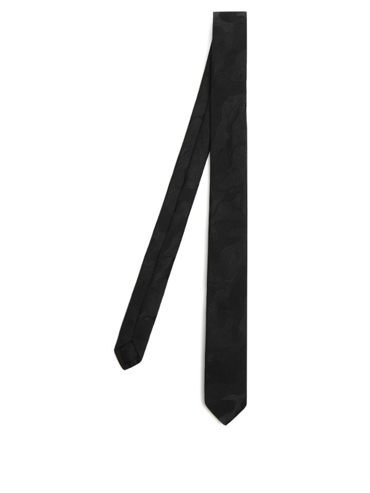 Saint Laurent Camouflage-jacquard Silk Tie