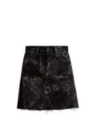 Matchesfashion.com Proenza Schouler Pswl - Bleached Denim Mini Skirt - Womens - Black Multi