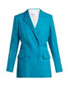 Matchesfashion.com Racil - Archie Double Breasted Wool Blazer - Womens - Blue