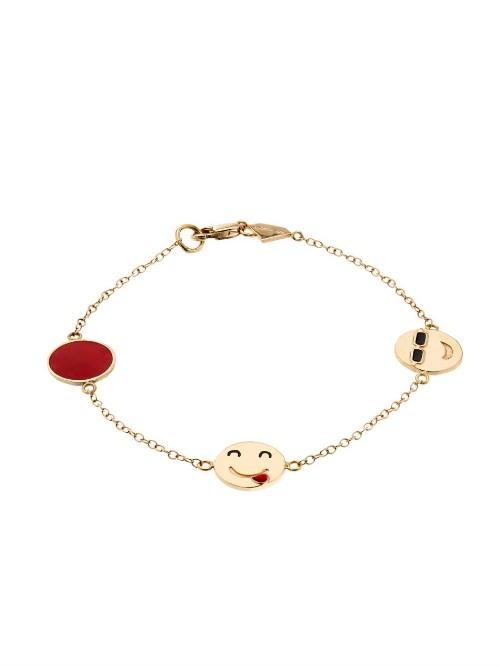 Alison Lou Enamel & Yellow-gold I'm A Flirt Bracelet