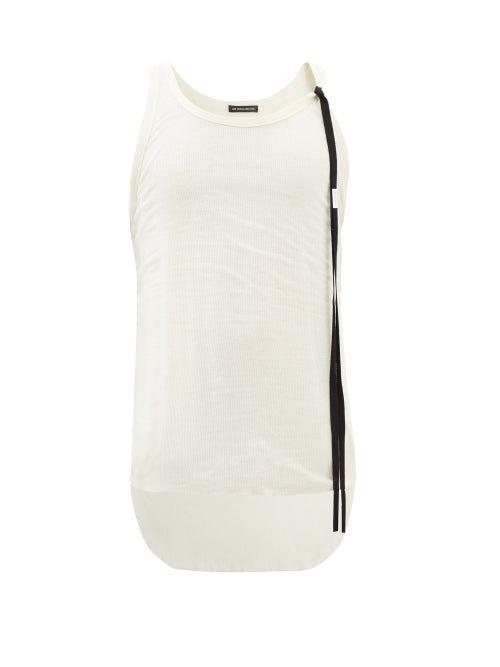 Ann Demeulemeester - Dirk Knotted-strap Cotton-jersey Tank Top - Mens - Beige