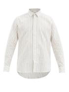 Matchesfashion.com Saint Laurent - Striped Twill Shirt - Mens - Grey White