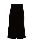 Matchesfashion.com Dolce & Gabbana - Fluted Velvet Midi Skirt - Womens - Black