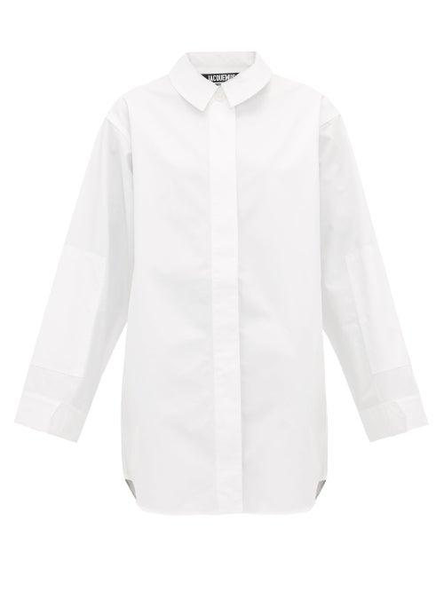 Matchesfashion.com Jacquemus - Loya Curved Hem Cotton Shirt - Womens - White