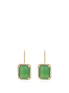 Matchesfashion.com Shay - Portrait Diamond, Green Onyx & 18kt Gold Earrings - Womens - Green Gold