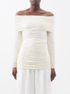 Khaite - Zuri Off-shoulder Top - Womens - White/ivory