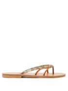 Matchesfashion.com K.jacques - Metelis Python-embossed Leather Slides - Womens - Tan