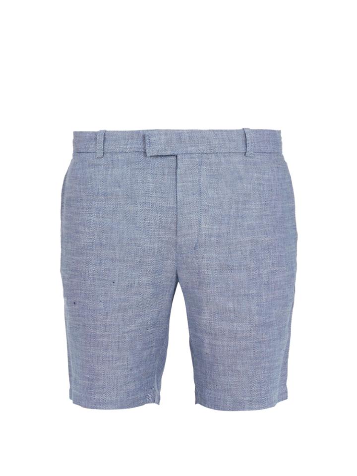 Frescobol Carioca Slim-leg Linen-blend Shorts